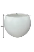 Nettenevime Küre Yuvarlak Top Vazo Dekoratif Saksı BEYAZ 38*30cm - 2