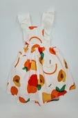 Kız Çocuk Beyaz Meyve Desenli Tütülü Elbise thumbnail 1
