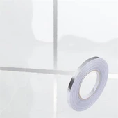 BUFFER® 50 Metre Fayans Arası Şerit Dekoratif Yapışkan Renkli Dekor Su Geçirmez Sızdırmaz Gümüş Bant - 2