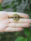 Doğal Taş Garnet Minimal Doğal Taşlı Kadın Antik Ayarlanabilir Yüzük euy57g thumbnail 3