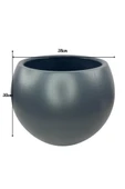 Nettenevime Küre Yuvarlak Top Vazo Dekoratif Saksı ANTRASİT 38*30cm - 2