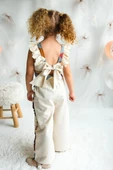 Kız Çocuk Bej Fırfırlı Pantalonlu Takım - 6