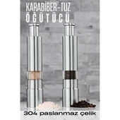 2'li Karabiber Tuz Öğütücü Profesyonel 304 Paslanmaz Çelik Manuel Baharat Değirmeni - 1