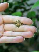 Doğal Taş Pembe Kuvars Minimal Doğal Taşlı Kadın Antik Ayarlanabilir Yüzük euy58pk thumbnail 3