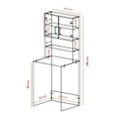 Kenzlife membran çamaşır makinesi dolabı hayzum hrdbyz çerçeve 180*66*55 mebran kapak MDF gövde - 4