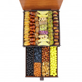 Lüx Deri Kaplama İsme Özel Katlı Çekmeceli Hediyelik Çikolata Lokum Kuru Meyve Kayısı 2.8 gr - 2