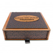 Lüx Deri Kaplama İsme Özel Katlı Çekmeceli Hediyelik Çikolata Lokum Kuru Meyve Kayısı 2.8 gr - 4