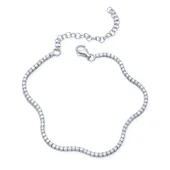 Gümüş 2 mm Su Yolu Kadın Bileklik - 1