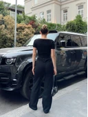Düğme yakalı siyah alt üst takım s3943 - 4