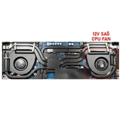 Asus TUF Dash F15 FX517ZM-HN118W05 uyumlu Notebook Cpu Fanı / Ver.2 L - 12V - 1