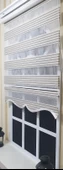 Zebra Stor Perde Mavi Çizgili Etek Dilimli ST 011  Ekru 160 x 200 - 1