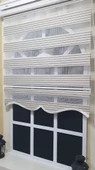 Zebra Stor Perde Mavi Çizgili Etek Dilimli ST 011  Ekru 160 x 200 - 2