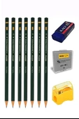 Ahşap El Modeli 30 Cm ve A5 Eskiz Defteri Modelleme Seti 1 Paket Dereceli Kalem Karakalem Dağıtma Hamur Silgi Kalemtraş - 4