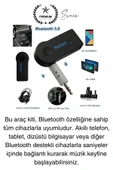 Şarjlı Blutooth Aux Araç Kiti Müzik Ses Alıcı Adaptörü 3.5mm Jak Tv Telefon Kablosuz Bağlantı - 2
