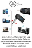 Şarjlı Blutooth Aux Araç Kiti Müzik Ses Alıcı Adaptörü 3.5mm Jak Tv Telefon Kablosuz Bağlantı - 3