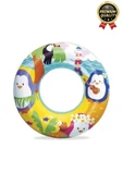 Premium Dayanıklı Güvenli 80 Kg 51 Cm Çocuk Eğlenceli Hayvanlar Desenli Deniz Havuz Yüzme Simidi - 2
