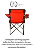 120 Kg Kapasiteli Su Geçirmez Kolay Silinebilir Katlanabilen Çantalı Askılı Kamp Piknik Sandalyesi - 3