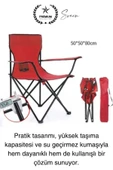 120 Kg Kapasiteli Su Geçirmez Kolay Silinebilir Katlanabilen Çantalı Askılı Kamp Piknik Sandalyesi - 6