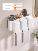 Duvara Monte Diş Fırçası Tutucu Seti - Üç Bardak [Gıda Sınıfı] thumbnail 1