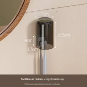 Duvara Monte Banyo Diş Fırçası Tutucu + Şeffaf Siyah Bardaklı thumbnail 1