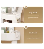 Banyo Köşe Rafı - Fildişi Beyazı - 2 Katlı - 5 Kancalı thumbnail 12