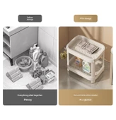 Banyo Köşe Rafı - Fildişi Beyazı - 2 Katlı - 5 Kancalı thumbnail 9