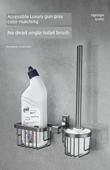 Deliksiz Duvara Monte Tuvalet Fırçası ve Saklama Rafı - Füme Gri thumbnail 7