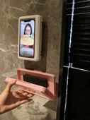 Su Geçirmez Duvara Monte Telefon Tutucu - Pembe - 3