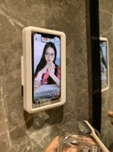 Su Geçirmez Duvara Monte Telefon Tutucu - Pembe - 5