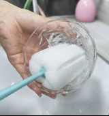 Kalın Uzun Saplı Bardak Fırçası - Pembe (5 Adet) thumbnail 3