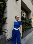 Düğme yakalı saks alt üst takım s3943 thumbnail 5