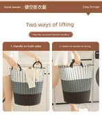 Rattan Çamaşır Sepeti Büyük Boy 42cm - Huş Sarısı (3 Kişilik) thumbnail 12