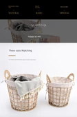 Japon Tarzı Hasır Saklama Sepeti - Küçük Boy Yuvarlak Haki thumbnail 8