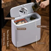 Çay Kovası 12L Beyaz Tek Tuş Yaylı Kapaklı Kuru Islak Ayrıştırmalı Boru Bilye Dirsek thumbnail 3