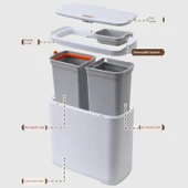 Çay Kovası 12L Beyaz Tek Tuş Yaylı Kapaklı Kuru Islak Ayrıştırmalı Boru Bilye Dirsek thumbnail 5