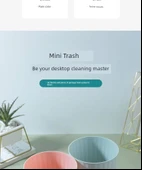 İskandinav Mini Masaüstü Çöp Kovası - İskandinav Mor thumbnail 11