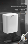 Duvara Monte Banyo Tuvalet Çöp Kovası - Küçük Boy Açık Ringli Model - 7