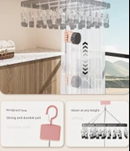 Ayarlanabilir Balkon Tipi Alüminyum Çamaşır Kurutma Askısı - [Kaldırılabilir] 26 Klipsli - Gümüş thumbnail 12