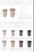 Minimalist Sıkıştırma Halkalı Çöp Kovası - Büyük Kahve Basınç Halkalı 2'li Paket - 8