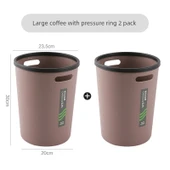 Minimalist Sıkıştırma Halkalı Çöp Kovası - Büyük Kahve Basınç Halkalı 2'li Paket - 1