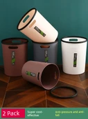 Minimalist Sıkıştırma Halkalı Çöp Kovası - Büyük Kahve Basınç Halkalı 2'li Paket - 2