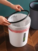 Minimalist Sıkıştırma Halkalı Çöp Kovası - Büyük Kahve Basınç Halkalı 2'li Paket - 4