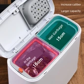 Çift Bölmeli Çay Kovası - Çöp Kovası + 5 Rulo Çöp Torbası thumbnail 3