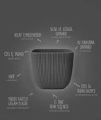 Omnipazar KRS-384 Dekoratif Plastik Mercan Kare Saksı 4 lt 6 Renk Set thumbnail 6