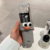 Seyahat Tipi Ağız Çalkalama Kabı - Açık Gri + Yama Desenli Çift Kullanımlı thumbnail 1