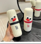 Seyahat Tipi Ağız Çalkalama Kabı - Açık Gri + Yama Desenli Çift Kullanımlı thumbnail 11