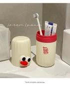 Seyahat Tipi Ağız Çalkalama Kabı - Açık Gri + Yama Desenli Çift Kullanımlı thumbnail 8