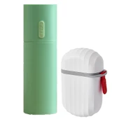 Seyahat Tipi Yıkama Kabı ve Diş Fırçası Tutucu - Süt Yeşili + Taşınabilir Sabun Kutusu thumbnail 1