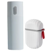 Seyahat Tipi Yıkama Kabı ve Diş Fırçası Tutucu - Süt Beyaz + Taşınabilir Sabun Kutusu thumbnail 1