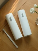 Seyahat Tipi Yıkama Kabı ve Diş Fırçası Tutucu - Süt Mavi thumbnail 6